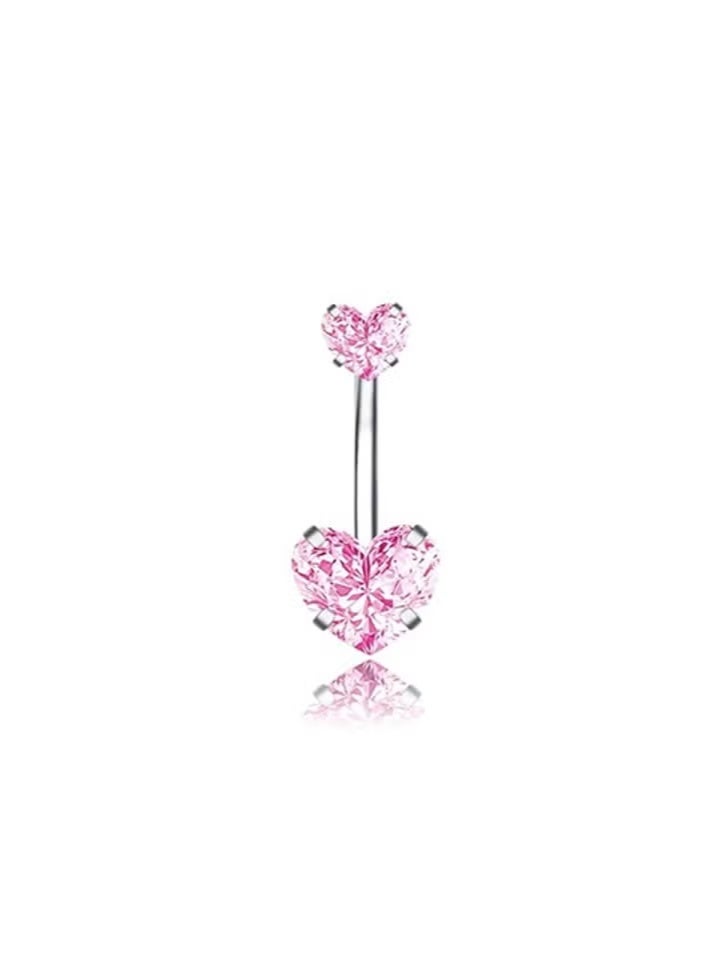 5 pcs belly on piercings pink piercing jewelry set belly ring stainless steel crystal Belly Ring for girls fashion Belly on Rings for women party gifts - Image 5
